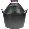 Balón para vino 34L con cuello ancho en cesta de plástico. - 2 