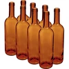 Botella para vino 750ml marrón - paquete de 8 unidades - 6 
