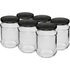 Frasco 250ml tapa negra fi66/4 - 6uds. ['conjunto de frascos', ' frascos para encurtidos', ' frascos para mermeladas', ' frascos con tapas', ' frascos fi 66', ' frascos con tapas de 4 ganchos', ' frascos con tapas negras', ' para conservas', ' para envasar', ' contenedor para especias']