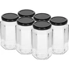 Tarro de 385ml con tapa negra fi63/4 - 6 unidades. ['tarros decorativos', ' tarros', ' tarros con tapas', ' tarros para conservas', ' tarros elegantes', ' tarros para mermeladas', ' tarros para conservas', ' tarros para despensa', ' juego de tarros', ' tarros con tapas', ' bosque en un tarro', ' tarros decorativos', ' tarro decorativo', ' tarro para carne', ' carne en tarro', ' carne en tarro']