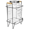 Tarro Limonada 8 L - con grifo, en soporte metálico con asas ['tarro con grifo', ' tarro para limonada', ' tarro con grifo y soporte', ' tarro para ponche', ' tarro espacioso para bebidas', ' dispensador de bebidas', ' para fiestas', ' para servir bebidas', ' tarro de vidrio con grifo', ' tarro en soporte', ' tarro para limonada', ' recipiente decorativo para bebidas', ' tarro con estructura', ' botella de vidrio con grifo', ' botella de vidrio para bebidas', ' para servir bebidas', ' limonada para fiesta', ' tarro con grifo para fiesta', ' tarro con grifo y soporte para el jardín', ' limonada al aire libre', ' refresco de verano', ' tarro con abertura ancha y grifo', ' vertido cómodo de bebidas', ' para terraza y jardín', ' limonada', ' ponche', ' sangría', ' licor', ' para alcohol', ' para fiestas', ' para servir bebidas y licores', ' soporte con asas para transportar', ' bebidas para fiesta al aire libre', ' para regalo']