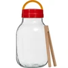 Tarro TO 3L con tapa de plástico + pinzas fi100 ['tarro', ' tarro de vidrio', ' tarro de cristal', ' tarro con tapa', ' tarro para encurtir pepinos', ' tarro para pepinos', ' tarro para licores', ' tarro para infusiones', ' tarro con pinzas', ' pinzas para pepinos', ' pinzas de cocina']