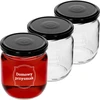 Tarro TO 425ml tapa impresa DOMOWY fi82 - 3uds ['tarros con impresión', ' tarros decorativos', ' tarros con tapas', ' tarros para conservas', ' tarros elegantes', ' tarros para mermeladas', ' tarro con impresión', ' tarro con gráfico', ' tarros para conservas', ' tarros para despensa', ' tarro 500 ml']