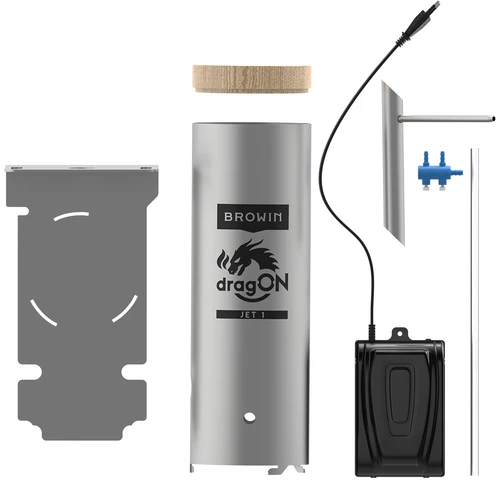 Ahumador de jardín 200 L dragON Wood 100E - a leña, con módulo calefactor eléctrico y controlador - 11