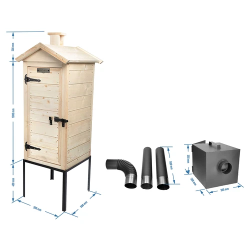 Ahumador de madera de 100 cm con caja de fuego - 7