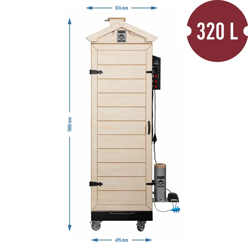 Ahumador dragON PLYWOOD NATURE sin bastidor, modular, con controlador digital, 320 L - 8