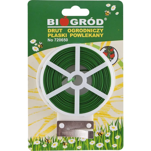 Alambre de jardín plano, recubierto de PVC 50m x 2mm