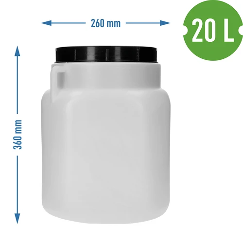 Barril Cuadrado - blanco, asas, 20 L - 10