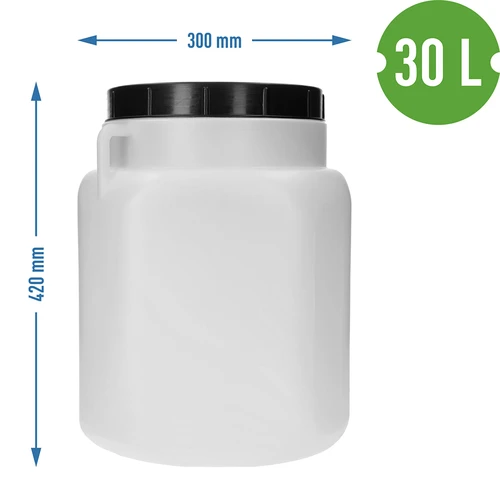 Barril Cuadrado - blanco, asas, 30 L - 10