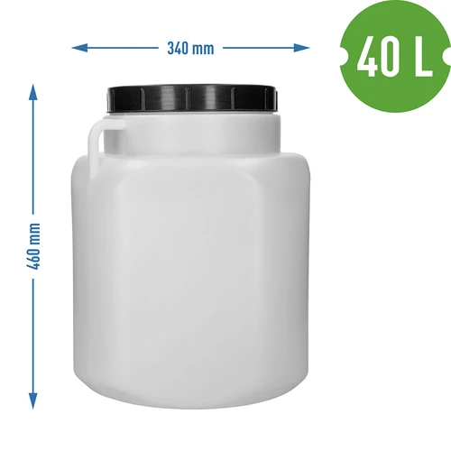 Barril Cuadrado - blanco, asas, 40 L - 10