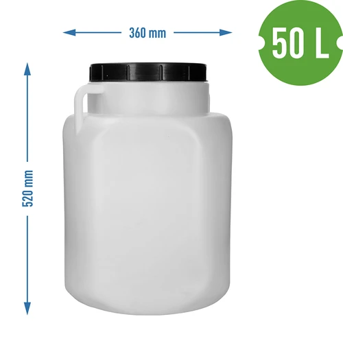 Barril Cuadrado - blanco, asas, 50 L - 10