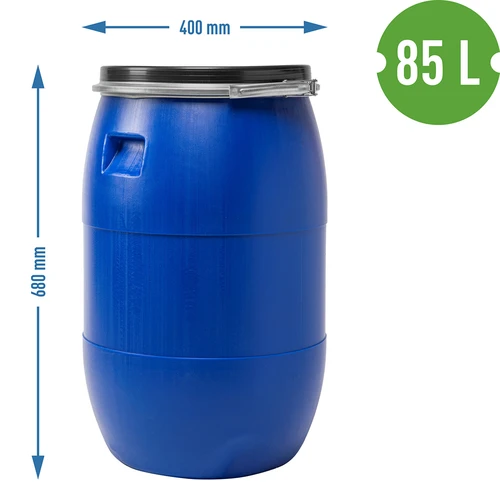 Barril para col 85L, azul con aro - 9