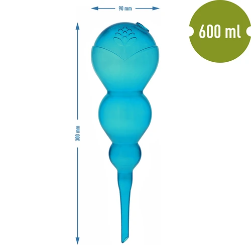 Bola de riego triple (tres cámaras), transparente azul, 600 ml - 5