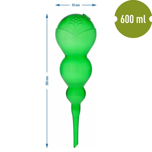Bola de riego triple (tres cámaras), verde transparente, 600 ml - 5