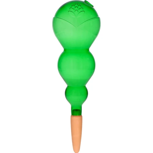 Bola de riego triple (tres cámaras), verde transparente con pie de cerámica, 600ml