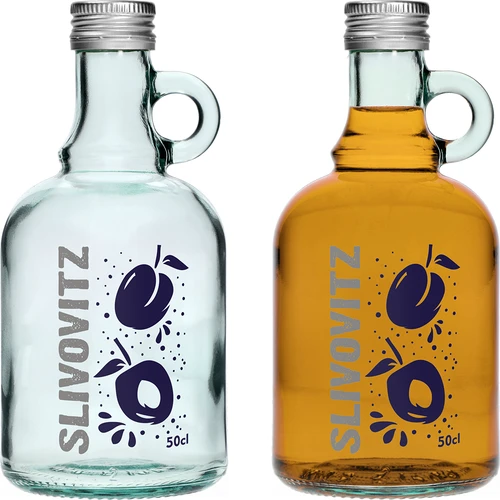 Botella 0,5 L con tapón, impresión Licor de Ciruela - 4 uds. - 4