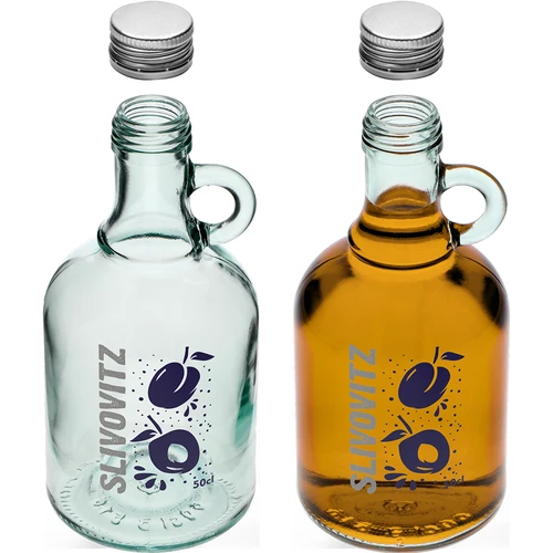 Botella 0,5 L con tapón, impresión Licor de Ciruela - 4 uds. - 5