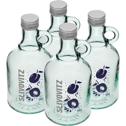 Botella 0,5 L con tapón, impresión Licor de Ciruela - 4 uds. - 2