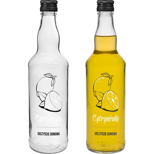 Botella de 500 ml con tapón de rosca, estampado «Cytrynówka», 1 ud.