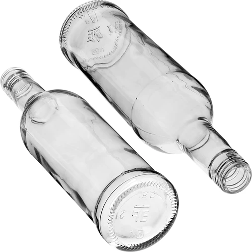 Botella 500ml Esbelta para vodka con tapa negra 6uds - 6