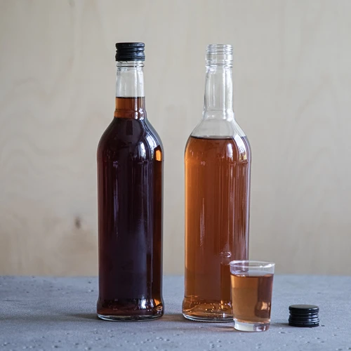 Botella 500ml Esbelta para vodka con tapa negra 6uds - 9