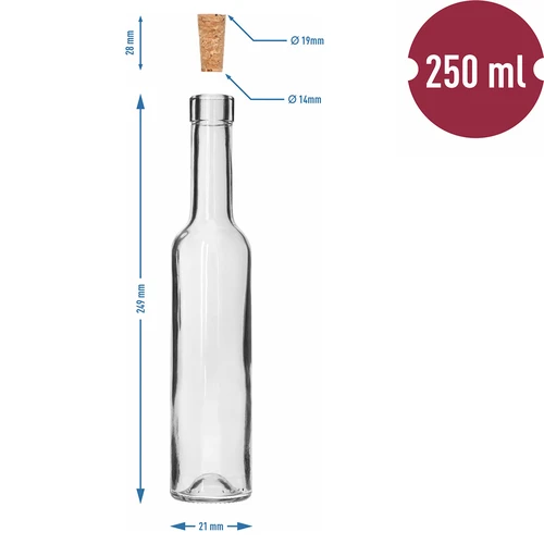 Botella BELISSIMO 250 ml, con corcho natural, 1 ud. - 5