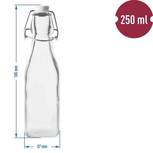 Botella Cuadrada hermética 250ml - 2