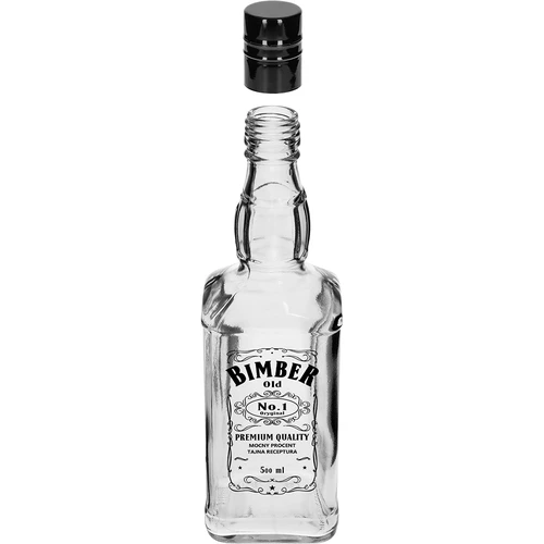 Botella Daniels 500 ml con tapón de rosca, estampado “Bimber OLD”, 1 ud. - 2