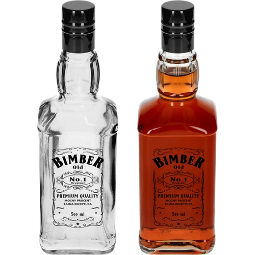 Botella Daniels 500 ml con tapón de rosca, estampado “Bimber OLD”, 1 ud. - 3