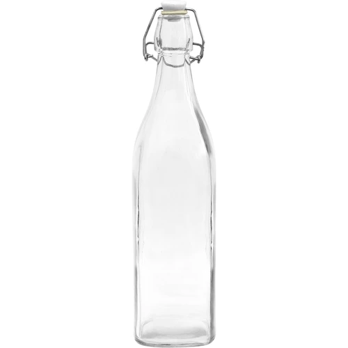 Botella de 1 L con cierre hermético - cuadrada