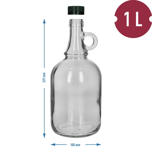 Botella Gallone 1L sin trenzado, con tapa - 4