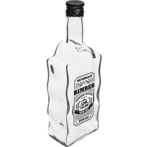 Botella Klasztorna 500 ml con tapón de rosca, estampado «Bimber», 1 ud.