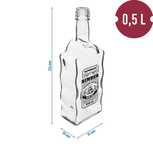 Botella Klasztorna 500 ml con tapón de rosca, estampado «Bimber», 1 ud. - 5