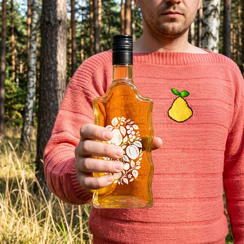 Botella Klasztorna 500 ml con tapón de rosca y estampado «Frutas», diseño 1 - 8