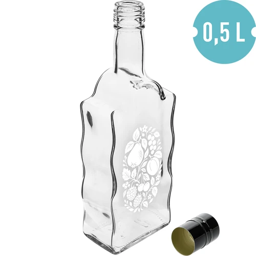 Botella Klasztorna 500 ml con tapón de rosca y estampado «Frutas», diseño 1 - 2