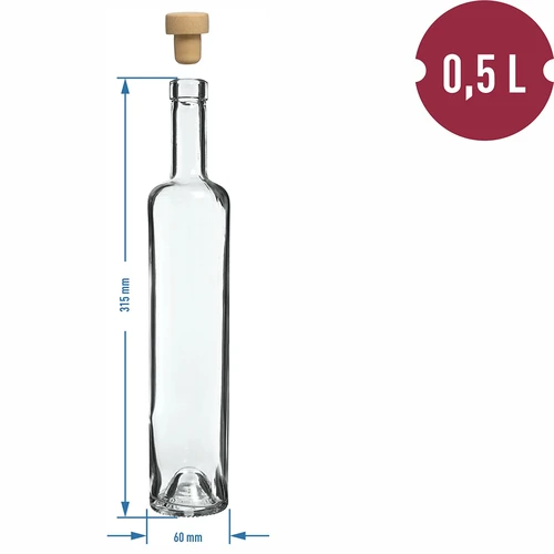 Botella Marina de 500 ml con corcho, 1 ud. - 4