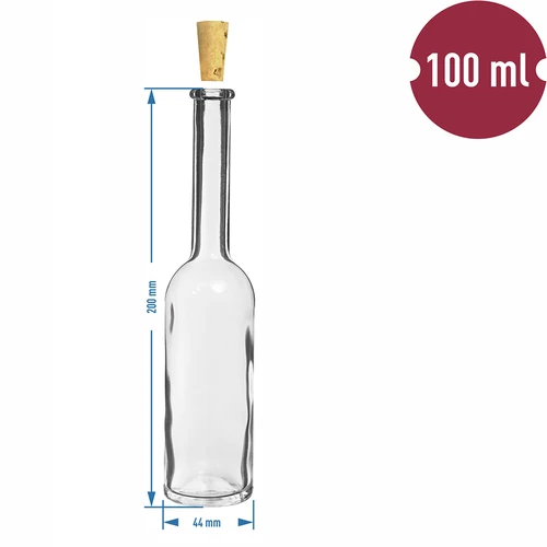 Botella para licor 100ml 6uds.+ 6 corchos KK14/10 - 8