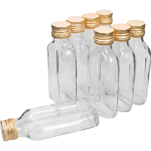 Botella para licores petaca 100ml+ tapa 8uds