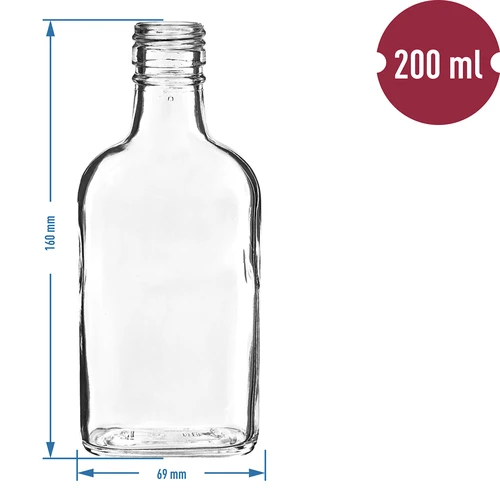 Botella para licores petaca 200ml - 10 unidades - 4