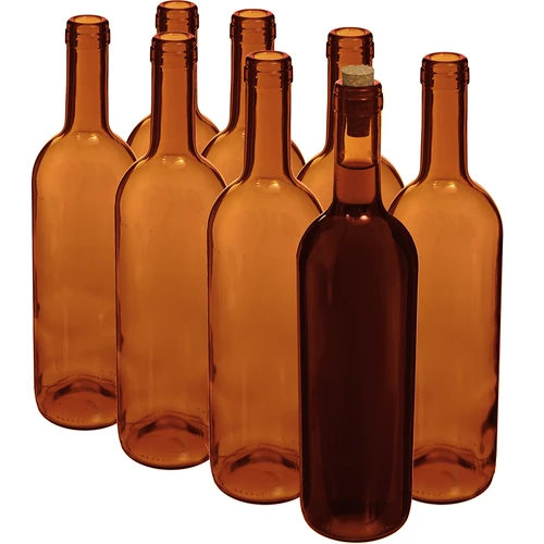 Botella para vino 750ml marrón - paquete de 8 unidades - 2
