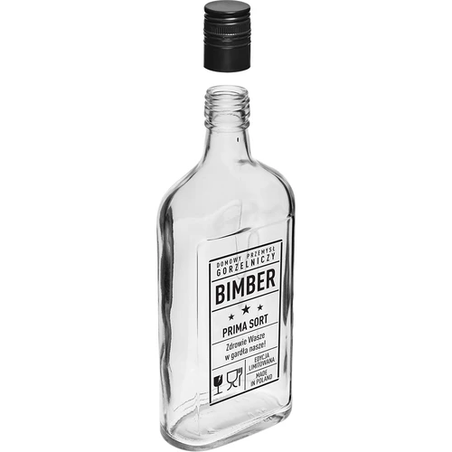 Petaca 500 ml con tapón de rosca, estampado «Bimber PRL», 1 ud. - 3