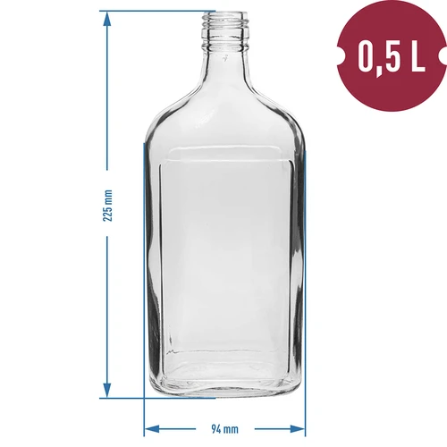 Botella Petaca 500ml con tapa - 6 uds. - 11