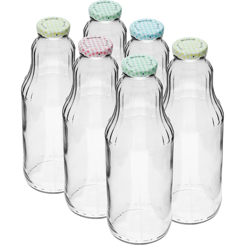 Botella TO para jugo 1L con tapa fi43 - 6uds.