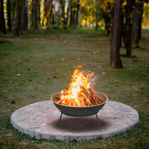 Brasero de jardín con parrilla, Ø55 cm, redondo, en forma de cuenco - 9