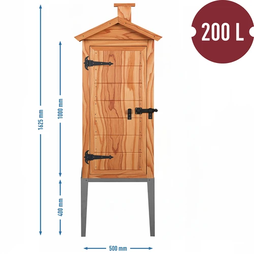 Cámara de ahumado de alerce, 200 L, con base de acero inoxidable - 3