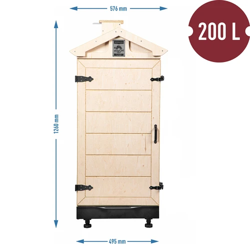 Cámara de ahumado de contrachapado certificado, sin marco, 200 L, con ruedas - 4