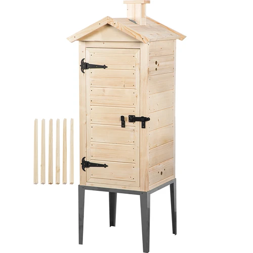 Cámara de ahumado de madera de abeto, 200 L, con base de acero inoxidable