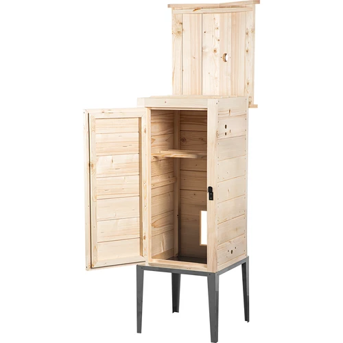 Cámara de ahumado de madera de abeto, 200 L, con base de acero inoxidable - 2