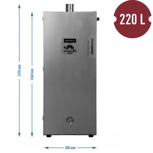 Cámara de ahumado metálica 250L, con ruedas - 4
