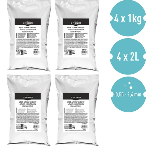 Carbón activado de coco 1 kg x 4 - conjunto - 2